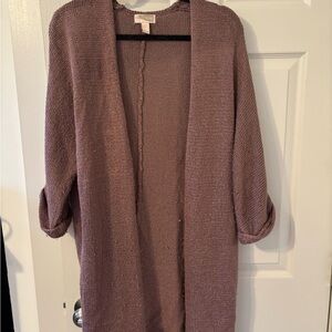 Forever 21 Mauve Open Front Cardigan